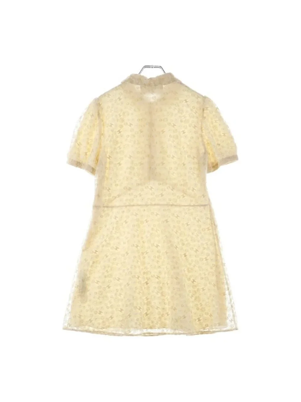 Celine Embroidered Babydoll Mini Dress in Tulle Triomphe Polyester Floral Baby